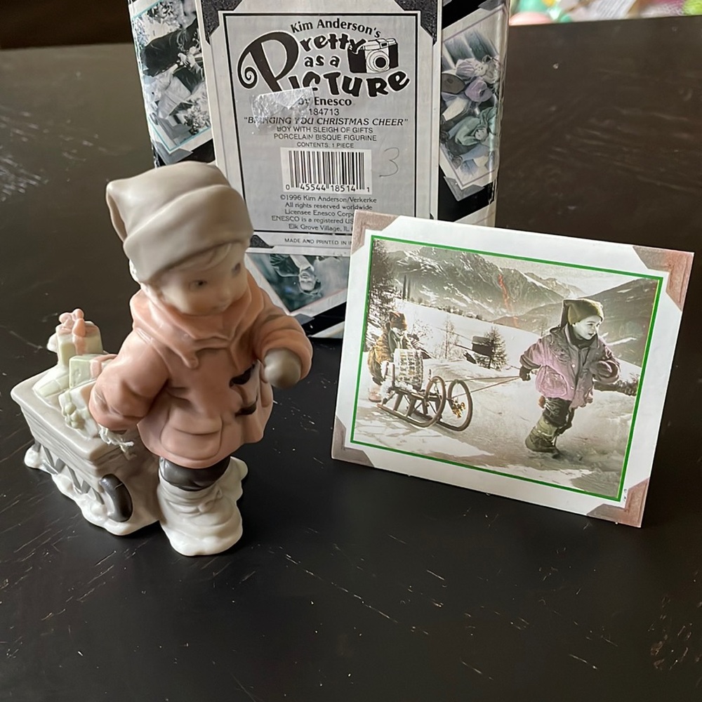 Kim Anderson Figurine 184713 Pretty As A Picture Enesco box card